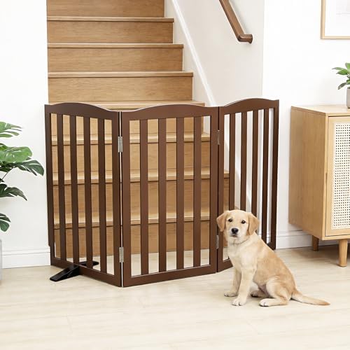 Freestanding Dog Gate Indoor, Doggie Gate Foldable Pet Gates - Image 2