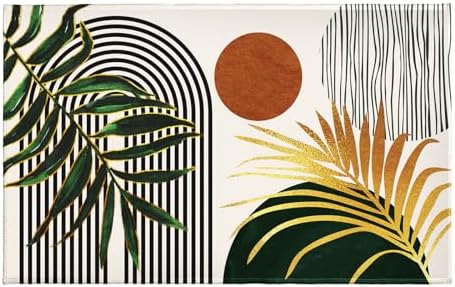 Giwawa Boho Leaves Bath Rug Mid Century Bathtub Mat Soft Absorbent Non Slip by Giwawa