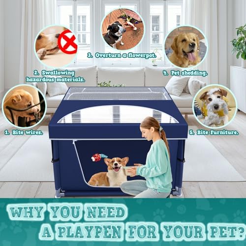 XVISHX 42x42 Inch Puppy Playpen - Image 2