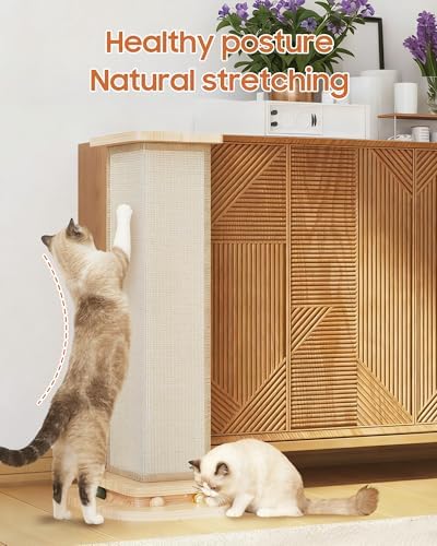 Corner Cat Scratcher, Replaceable Sisal Scratch Pad - Image 4