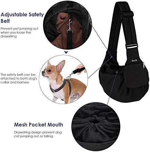 Lukovee Pet Sling, Small Pet Carrier, Hard Bottom Support & Safety Hook - Image 3