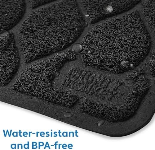 MIGHTY MONKEY Waterproof Cat Litter Box Mat, BPA Free, 24x17 Black - Image 3