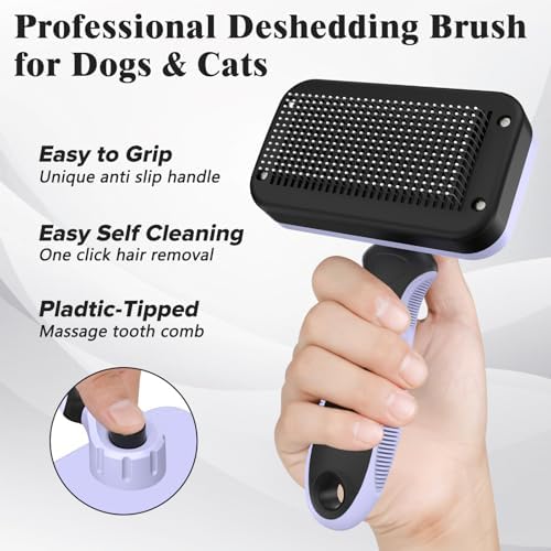 2PCS Self Cleaning Slicker Brush & Dog Comb - Image 3