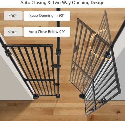 unipaws 86" High Extra Tall Cat Gate, Auto Closing and No Drilling - Image 4