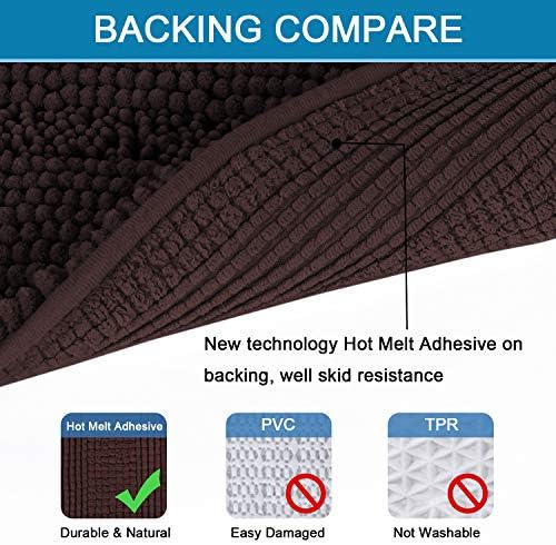 Non Slip Thick Shaggy Chenille Bathroom Rug Mat Set Extra Soft and Absorbent - Image 4
