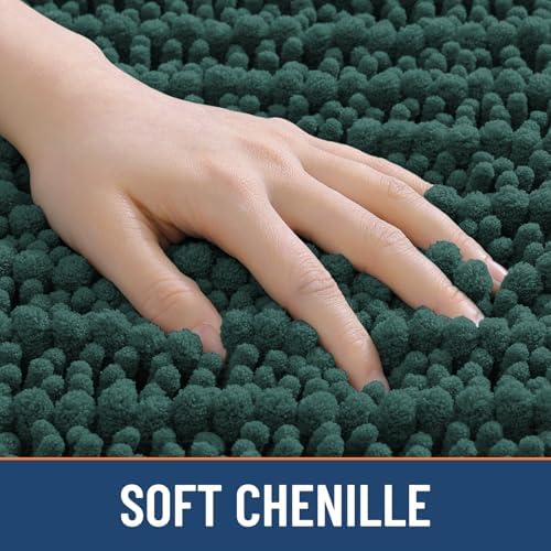 Smiry Bathroom Rugs 47X17, Extra Soft Rubber Backing Chenille Bath Mats - Image 4