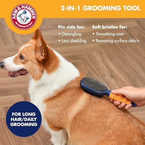 Arm & Hammer Deodorizing Pin & Bristle Dog Brush, Lily & Vanilla Scent - Image 5