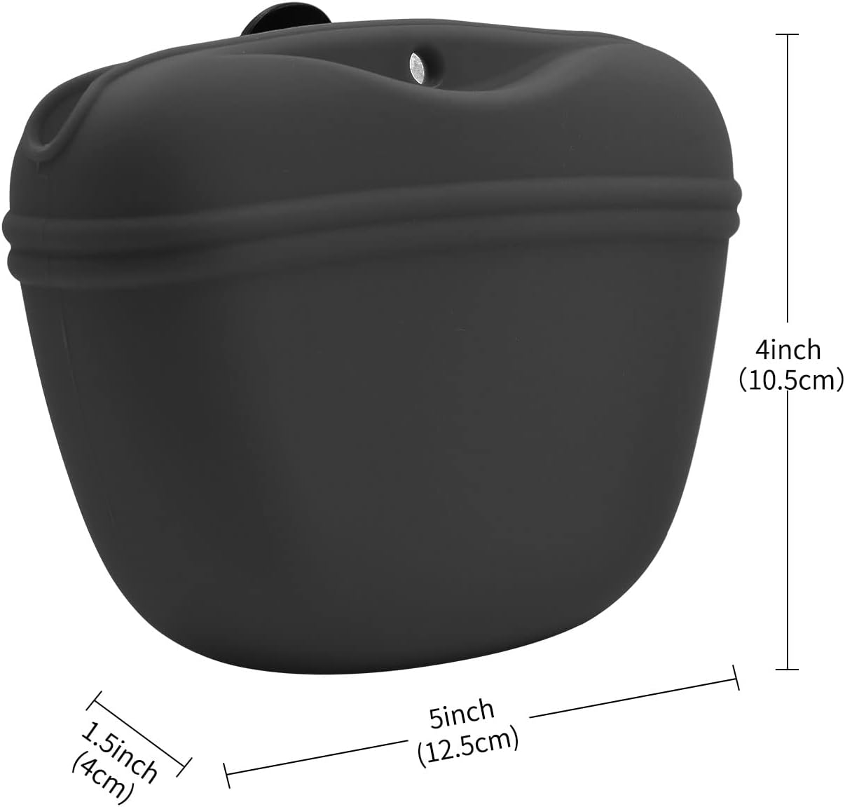 AUDWUD Silicone Dog Treat Pouch,Clip on Portable Training Container,Convenient Magnetic Buckle Closing and Waist Clip,No BPA