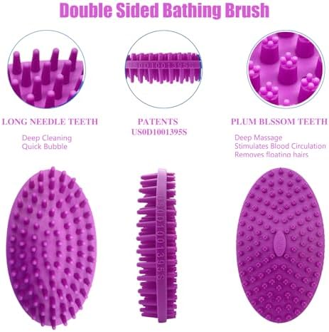 ROPO Double Sided Dog Bath Brush, Pet Grooming Tool - Image 2