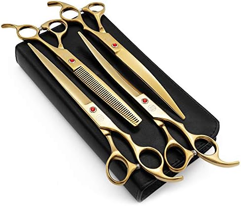 Moontay Professional 8" Dog Grooming Scissors Set 4PCS by Moontay