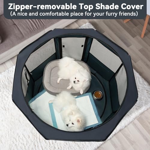 PETSFIT 45.5" Dog Playpen with Dual Zipper Doors - Image 2