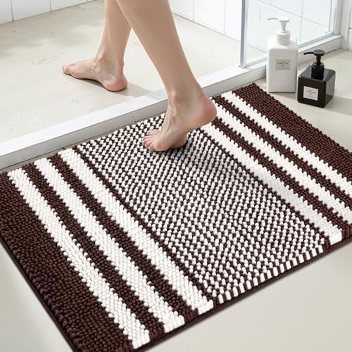 BSICPRO Bathroom Rugs, 20x32 Chenille Bath Mats by BSICPRO