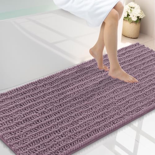 Smiry Bathroom Rugs 59X24, Extra Soft Rubber Backing Chenille Bath Mats by Smiry