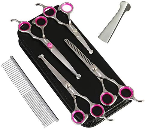 Dog Grooming Scissors Set, 4CR Stainless Steel Safety Round Tip - Image 2