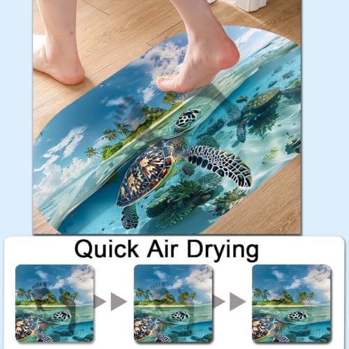 Tropical Turtle-SS Super Absorbent Quick-Drying Bathroom Mat Rug, Rubber - Image 5