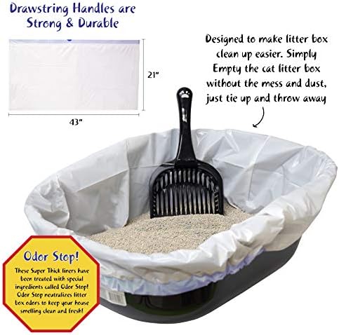 10 Count Fresh Kitty Litter Box Liners Super Thick, Easy Clean Up Jumbo - Image 4