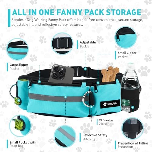 Waist Leash for Double Dog Walking 2 Medium and Large Dogs; Shock-Absorbing - Image 3