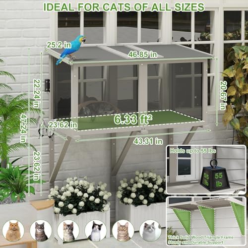 Window Catio Outdoor Cat Enclosure, Compact Cat Window Box - Image 2