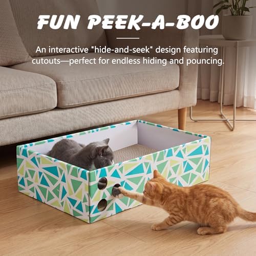 Cat Scratcher Box with 5 Reversible Pads, Corrugated Cardboard - Image 5