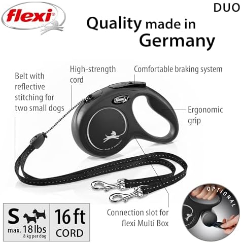 FLEXI® Classic Double Cord Retractable Dog Leash, 16 ft - Image 2