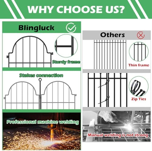 Blingluck Decorative Garden Fence, 17in x 21ft, - Image 5