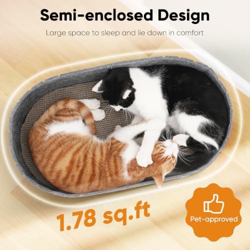 FUKUMARU Cat Scratcher, 24 Inch Sofa Shape Cat Scratching Bed Couch Indoor - Image 2