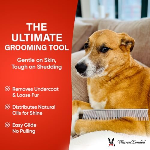 Warren London Carding Pro XL Copper Dog Grooming Comb - Image 2