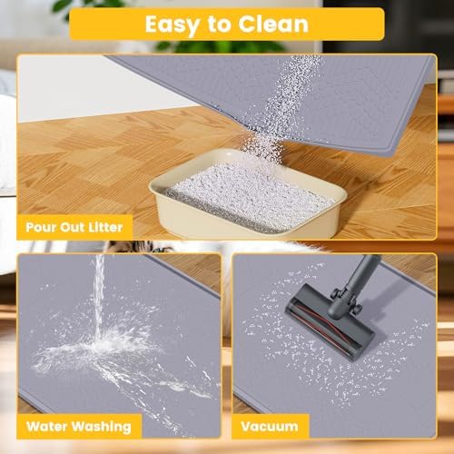 Silicone Cat Litter Mat with Toy, 38x25 Inch Large - Image 5