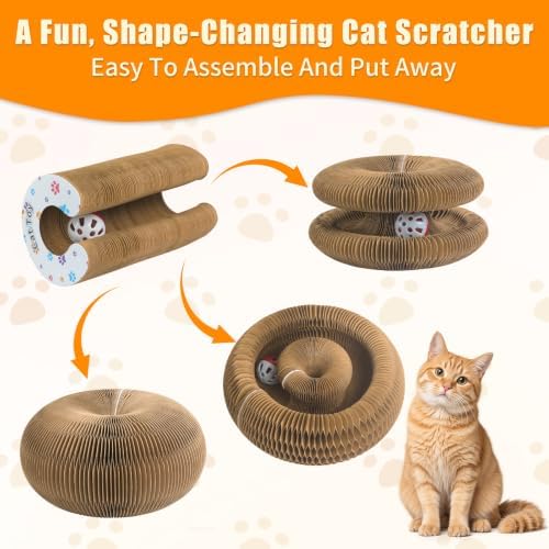Magic Organ Cat Scratch Board, Compact Cats Accordion, Interactive Cardboard - Image 3