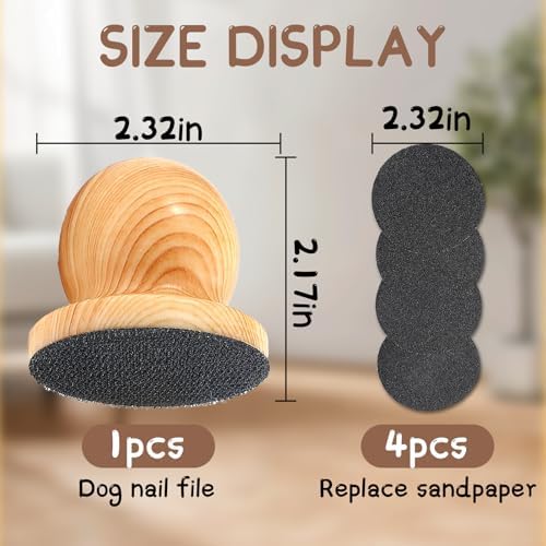 DAUNZMR Dog Nail File with 4 Pcs Replaceable Sandpaper, Nail Grinder Board - Image 2