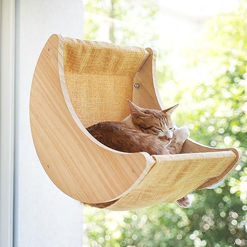 HAPYKITYS Cat Window Perch, Plywood Moon Bed by HAPYKITYS