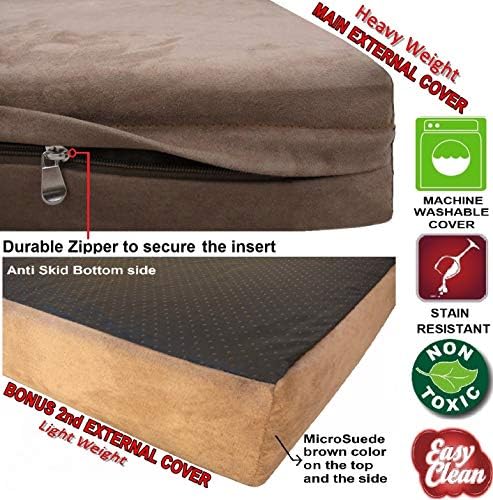 Dogbed4less Extra Large True Orthopedic Gel Memory Foam Dog Bed - Image 3