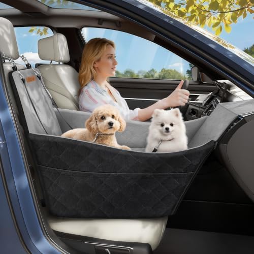 Elevated Dog Car Seat for Small and Medium Dogs Up to 35 lb by Tivray