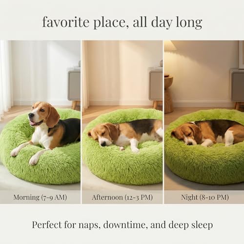 nononfish Cozy Donut Dog Bed, Plush Round Calming Pet Bed - Image 6
