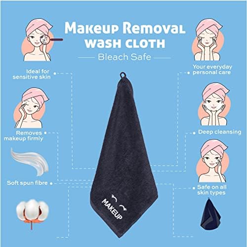 White Classic Bleach Safe Black Makeup Washcloths - Image 6