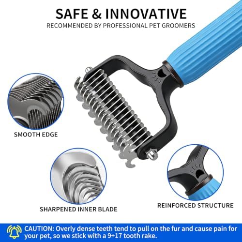 Pet Dematting Comb, 9+17 Tooth Rake - Image 3