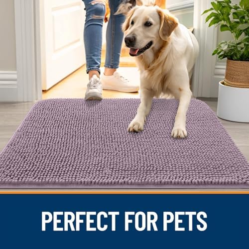 OLANLY Dog Door Mat for Muddy Paws 47x24, Super Absorbent Chenille Mud Mat - Image 6