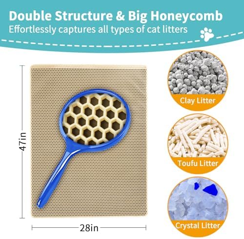 XL 47"x28" Cat Litter Mat, Litter Trapping Mat - Image 2