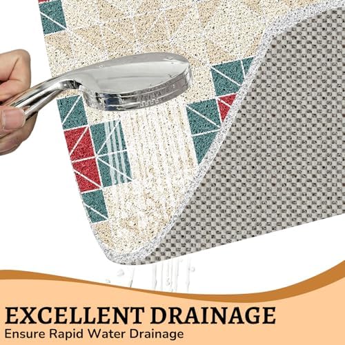 Non Slip Loofah Shower Mat, 24 x 24 Inch Square Bath Mat - Image 2
