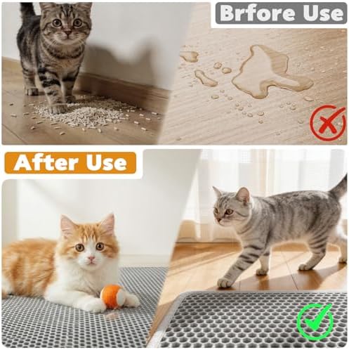Cat Litter Mat 24"x15", Double Layer Waterproof Litterbox Mat - Image 3