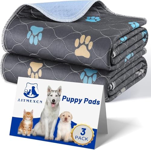 Washable Pee Pads for Dogs, Waterproof, 24 x 48 in, 2 Pack by Aitmexcn