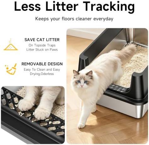 XL Open Top Stainless Steel Litter Box - Image 4