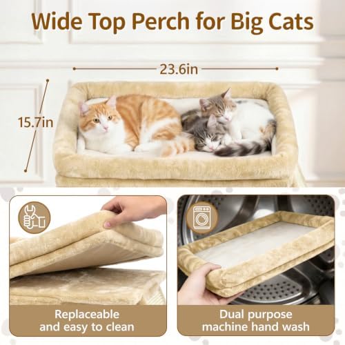 Cat Tree Tower with 15.7x23.6 Perch Bed - Image 6