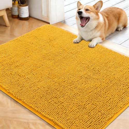 OLANLY Dog Door Mat for Muddy Paws 40x32, Super Absorbent Chenille Mud Mat by OLANLY
