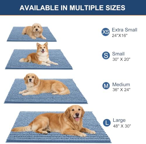 OLANLY Dog Door Mat for Muddy Paws 36x24, Ultra-Absorbent Chenille Mud Mat - Image 2