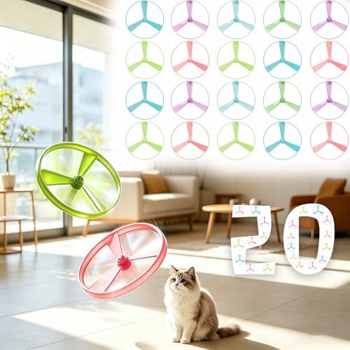 20Pcs Cat Toy Flying Discs, Interactive Cat Fetch Toy by Unknown