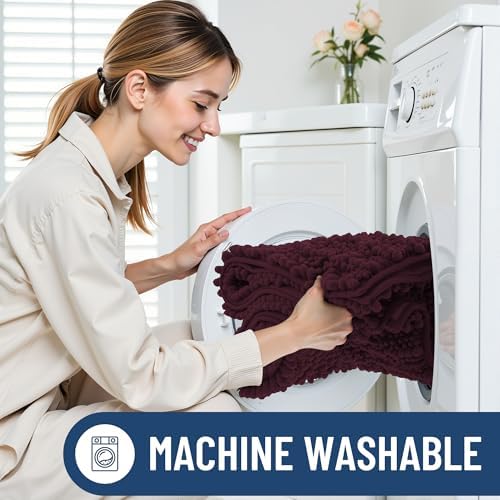 Smiry Bathroom Rugs 24X16, Extra Soft Rubber Backing Chenille Bath Mats - Image 6
