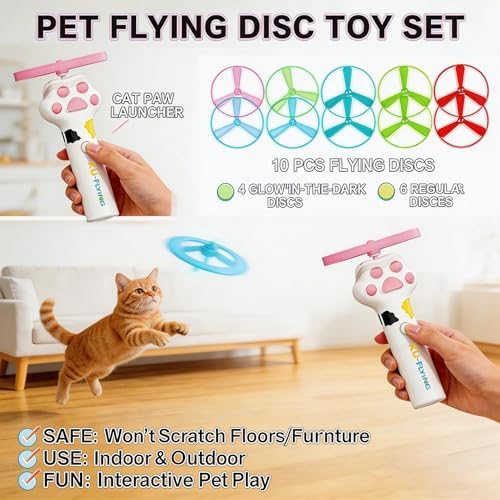 Cat Toy Disc Launcher, Rechargeable Interactive Cat Fetch Toy - Image 6