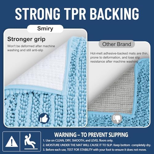 Smiry Bathroom Rugs 36X24, Extra Soft Rubber Backing Chenille Bath Mats - Image 3