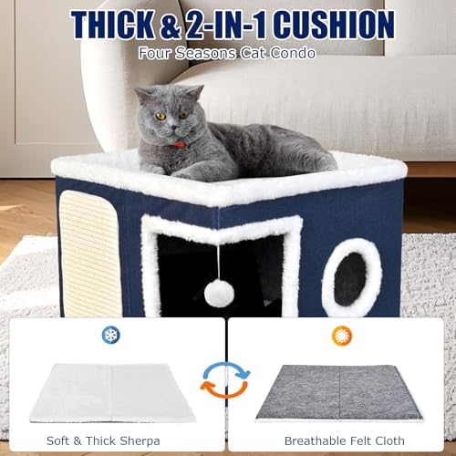 Cat Beds for Indoor Cats, Large Cat Cave Bed - Image 6